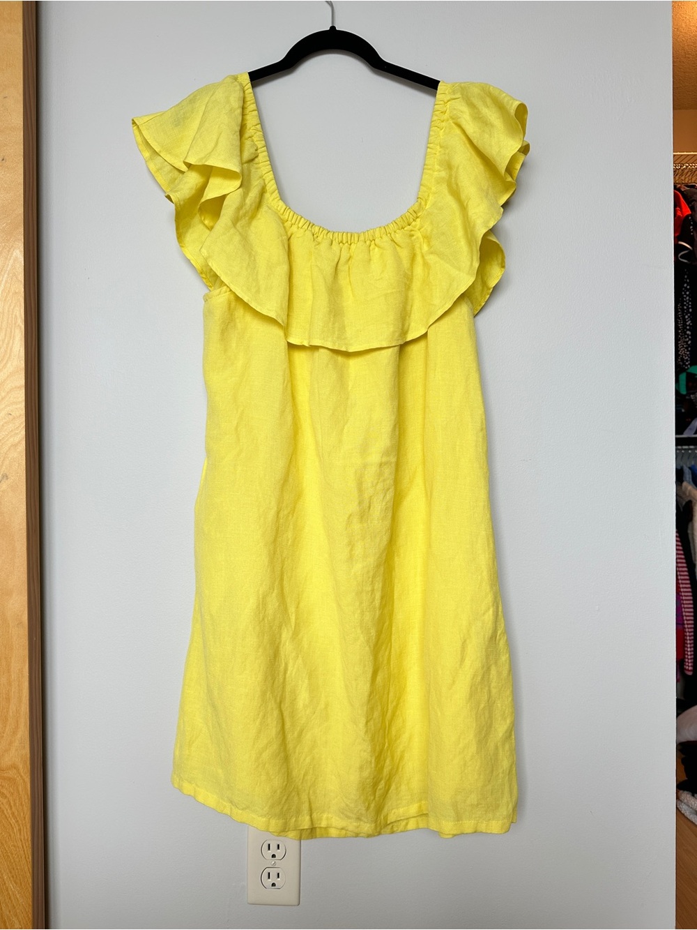 Tommy Bahama Soft Linen Yellow Ruffle Dress